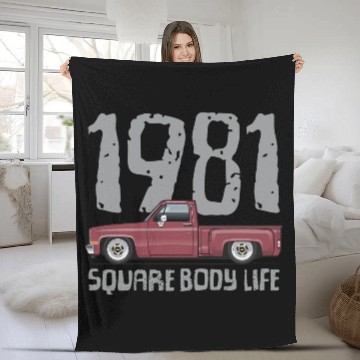 Discover 1981 Square Body Life Carmine Fleece Blankets