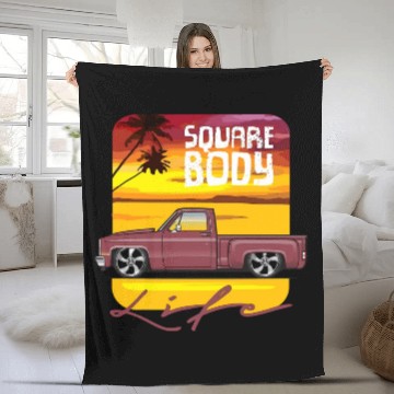 Discover Square Body Life Carmine Fleece Blankets