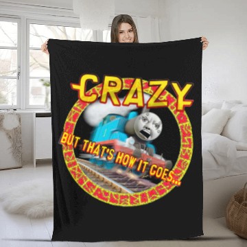 Discover crazy train logo Fleece Blankets