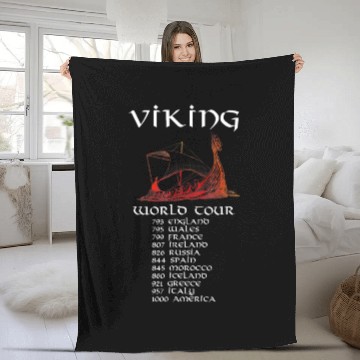 Discover Viking World Tour Valiant Viking Warriors Fleece Blankets