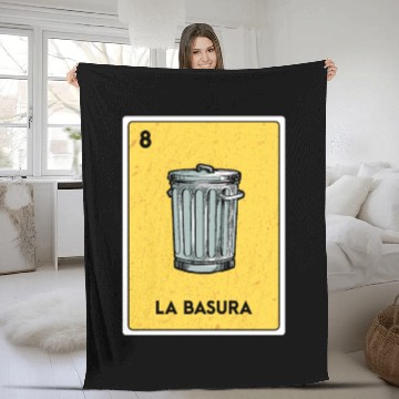 Discover Mexican Lottery Bingo Game Card Fan La Basura Fleece Blankets
