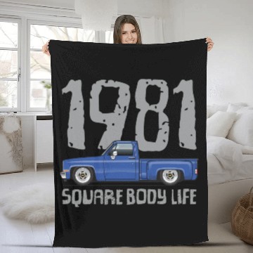 Discover 1981 Square Body Life Bright Blue Fleece Blankets