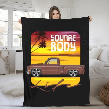 Discover Square Body Life Dark Brown Fleece Blankets