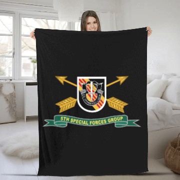 Discover Army 5th Special Forces Group Vietnam Flash Fleece Blankets
