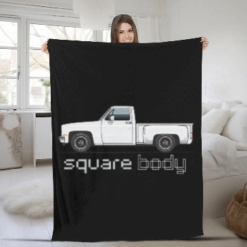 Discover Square Body White Fleece Blankets