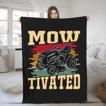 Discover Landscaper Humor Motivated Lawn Mower Funny Garden Fleece Blankets