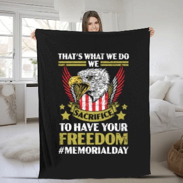 Discover Memorial Day Patriotic Heroicness USA Flag Fleece Blankets