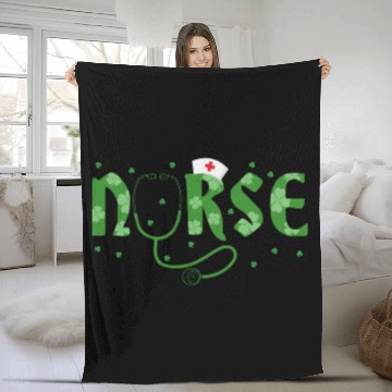 Discover Nurse St. Patricks Day Fleece Blankets