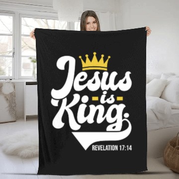 Discover Jesus Is King Revelation 17:14 Christian Fleece Blankets