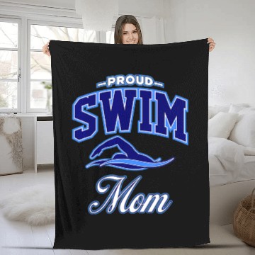 Discover Swim Mom Fleece Blankets