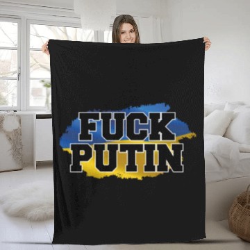 Discover Fuck Putin Fleece Blankets