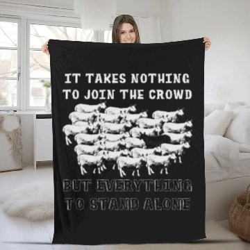 Discover Stand Alone Be Yourself Black Sheep Fleece Blankets