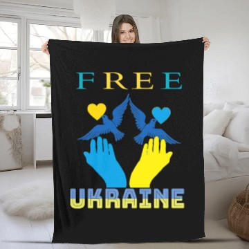 Discover Free Ukraine. Peace not War. Fleece Blankets