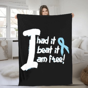 Discover Prostate Cancer Awareness Fight Cancer Ribbon Fleece Blankets