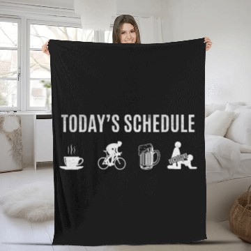Discover Cyclists Today's Schedule Coffee Cycling Beer Fleece Blankets