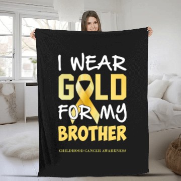 Discover Childhood Cancer Awareness Gold For My Brother Fleece Blankets