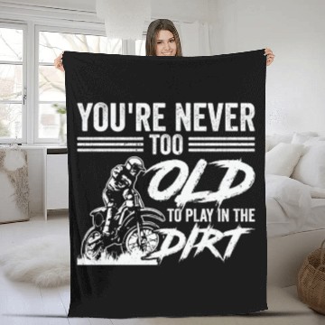 Discover Bikers Not Too Old Off-roading Dirt Bike Fleece Blankets