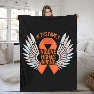 Discover I Wear Orange Ribbon Support Leukemia Cancer Fleece Blankets