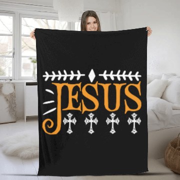 Discover Jesus Typography Love Jesus Christian Christmas Fleece Blankets