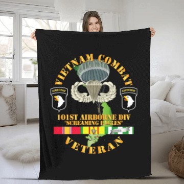 Discover Army Vietnam Combat Veteran w 101st Airborne Div S Fleece Blankets