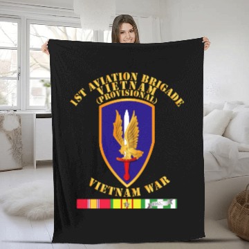 Discover Army - 1st Aviation Brigade (Provisional) - Vietna Fleece Blankets