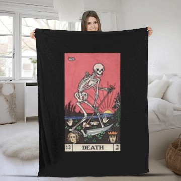 Discover Death Card Fleece Blankets