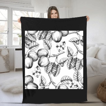 Discover apple tree pattern Fleece Blankets