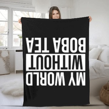 Discover Boba Tea Like Flavor Cute Kawaii Bubble Milk Tea Fleece Blankets