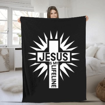 Discover Christian Cross Love Jesus Christmas Gift Fleece Blankets