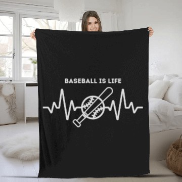 Discover Baseball is Life Fleece Blankets