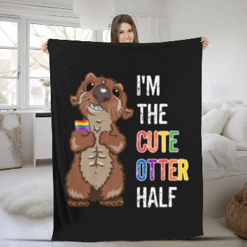 Discover Orlando Red Fleece Blankets Gay Pride Couples Gay Otter Half