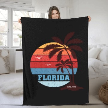 Discover Cape Coral Est.1973 Vintage Florida summer Gift Fleece Blankets