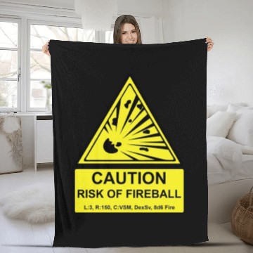 Discover Caution of Fireball Fleece Blankets