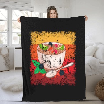 Discover Vintage Retro Muesli Cereal Breakfast Fleece Blankets