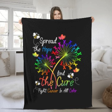Discover Spread The Hope Find The Cure Fight Cancer Fleece Blankets