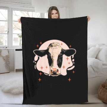 Discover Cow Farming Dairy Farmer Agriculture Fleece Blankets