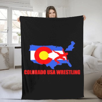 Discover Team USA Wrestling Colorado Division Fleece Blankets