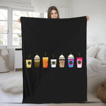 Discover Mini starbucks drinks Fleece Blankets