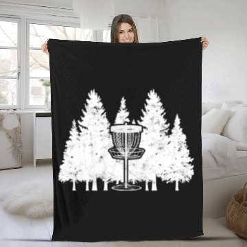 Discover Disc Golf Fleece Blankets Stupid Tree Funny - Disc Golf