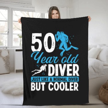 Discover 50th Birthday Scuba Divers Scuba Diving 50 Years Fleece Blankets