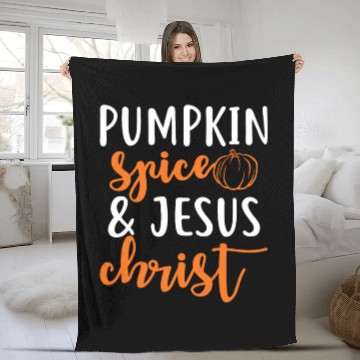 Discover Pumpkin Spice And Jesus Christ Halloween Girls Fleece Blankets