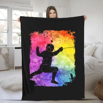 Discover Fencing Retro Fleece Blankets