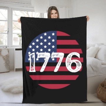 Discover 1776 - In US Flag Fleece Blankets