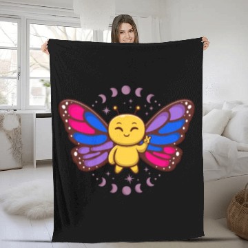 Discover Bisexual Flag Monarch Butterfly Insect Subtle Fleece Blankets