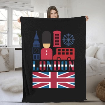 Discover London Fleece Blankets