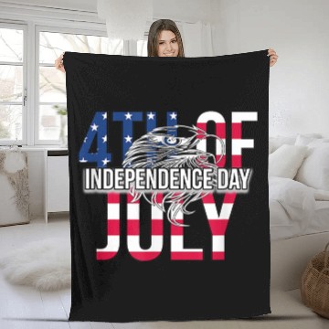 Discover US Happy Independence Day 4th July Flag Eagle Fleece Blankets