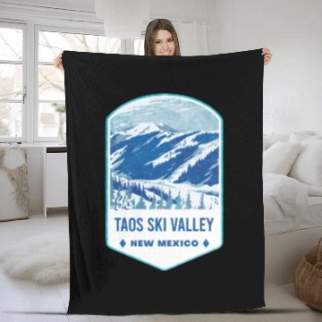 Discover Ski Taos Valley New Mexico Fleece Blankets