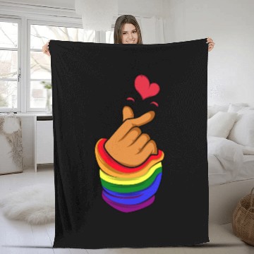 Discover LGBT Korean Heart Transgender Gift Fleece Blankets
