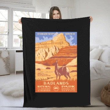 Discover Badlands National Park WPA Fleece Blankets