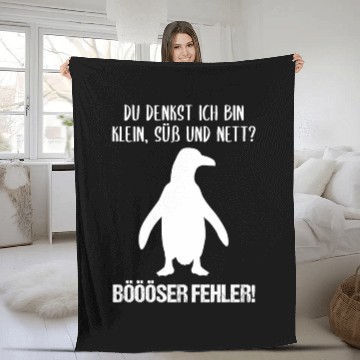 Discover Penguin Small Sweet Nice Funny Quote Gift Fleece Blankets